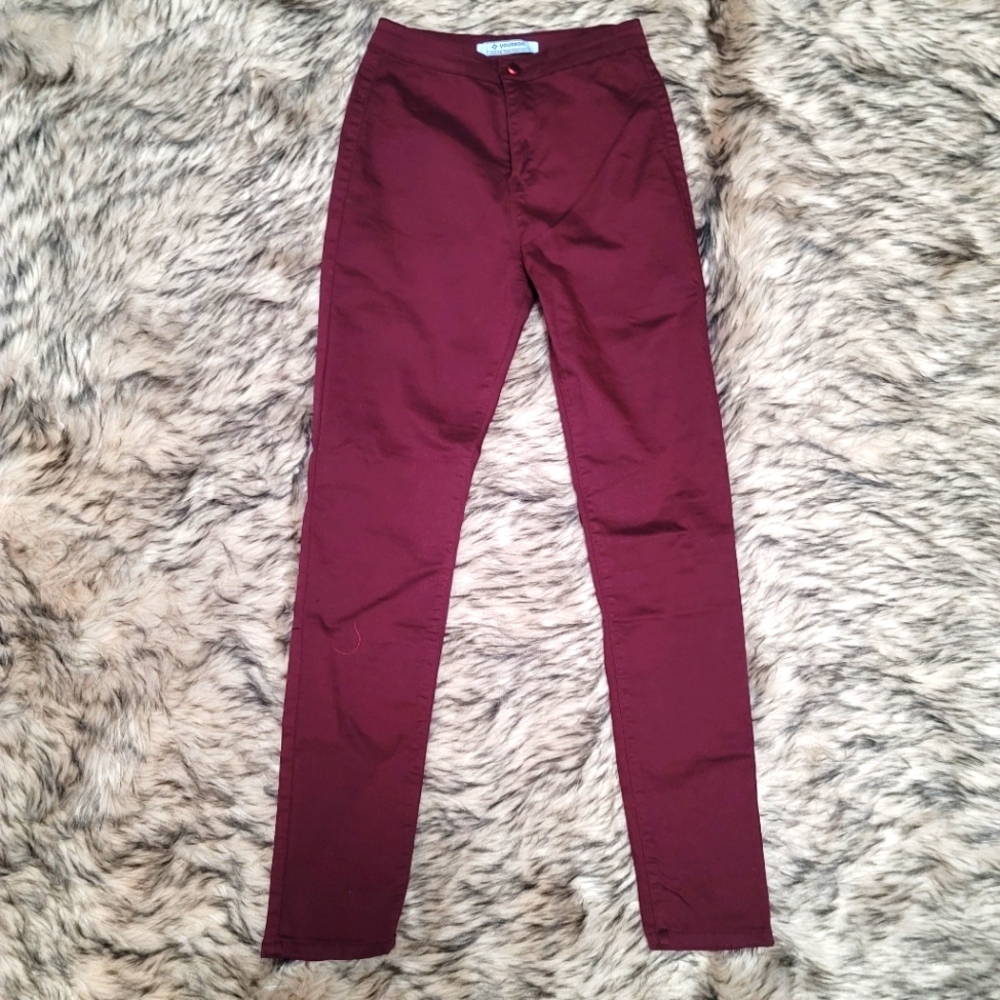 Burgundy Skinny Jeggings